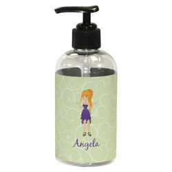 Custom Character (Woman) Plastic Soap / Lotion Dispenser (8 oz - Small - Black) (Personalized)