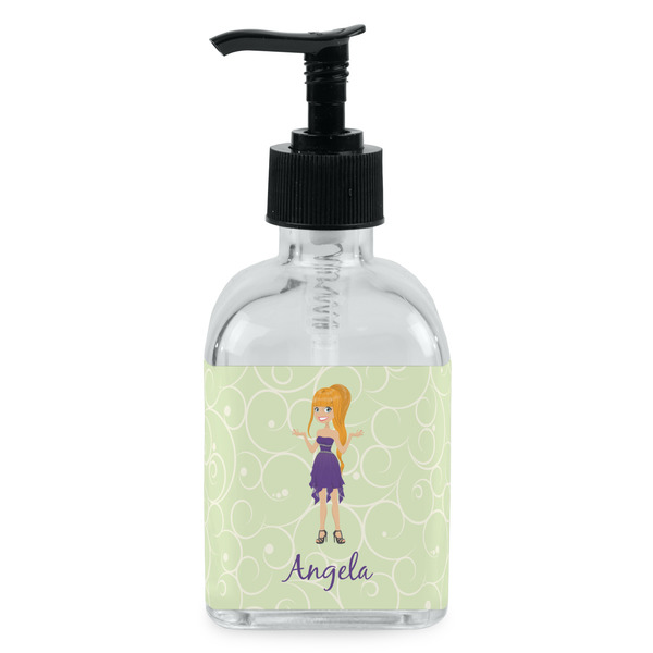 Custom Custom Character (Woman) Glass Soap & Lotion Bottle - Single Bottle (Personalized)