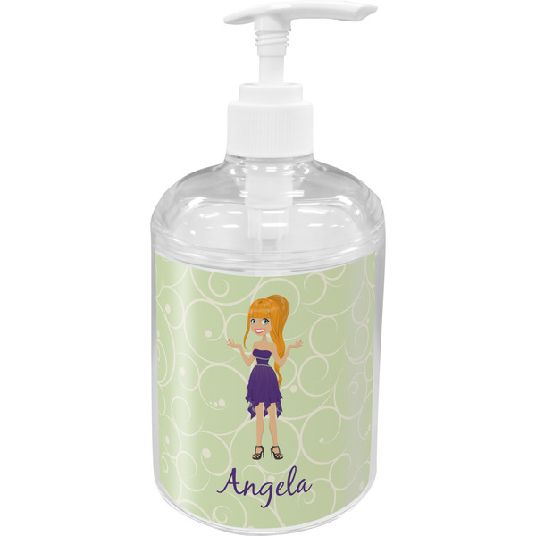 Custom Custom Character (Woman) Acrylic Soap & Lotion Bottle (Personalized)