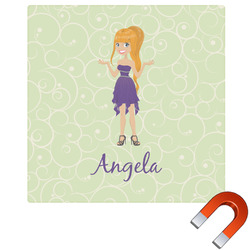 Custom Character (Woman) Square Car Magnet - 10" (Personalized)