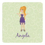 Custom Character (Woman) Square Decal - Large (Personalized)