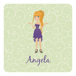 Custom Character (Woman) Square Decal (Personalized)