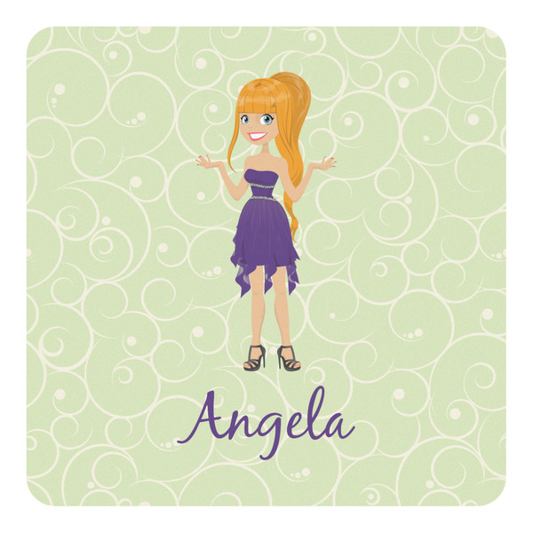 Custom Custom Character (Woman) Square Decal - Small (Personalized)