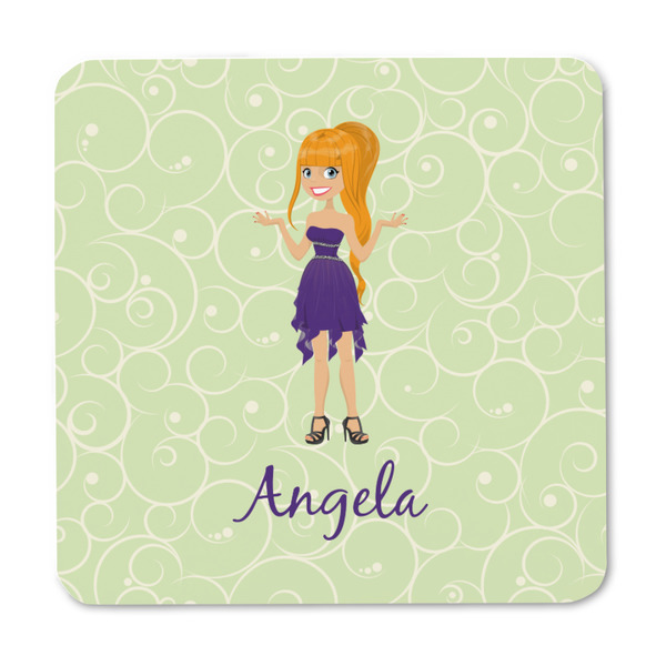 Custom Character (Woman) Square Fridge Magnet - FRONT