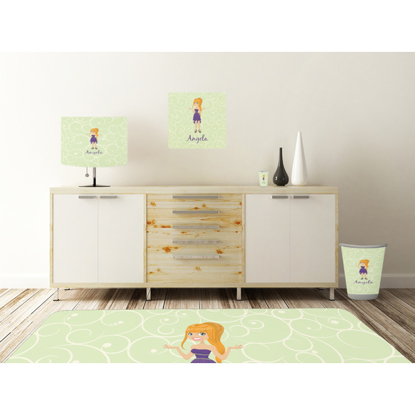 Custom Character (Woman) Square Wall Decal Wooden Desk