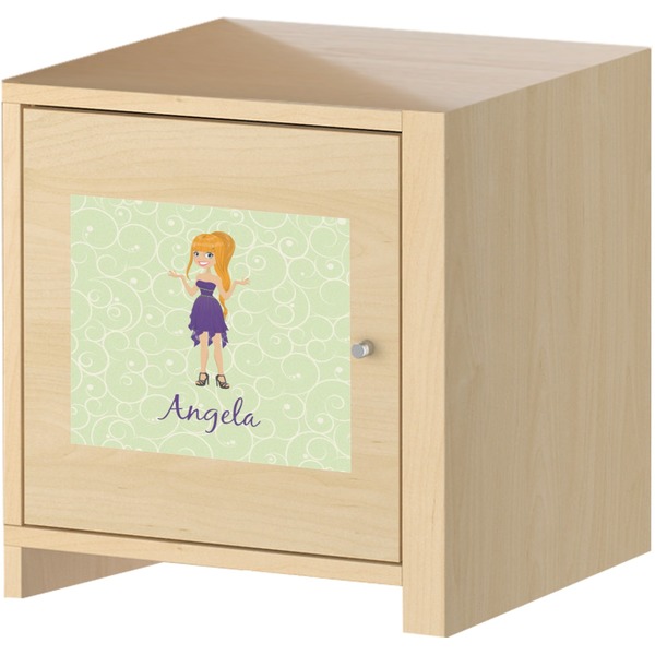 Custom Character (Woman) Square Wall Decal on Wooden Cabinet