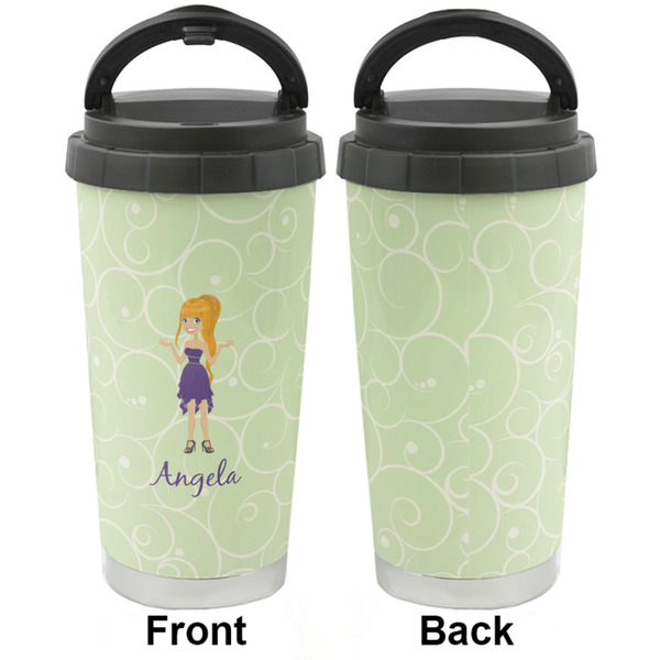 Custom Character (Woman) Stainless Steel Travel Cup - Apvl