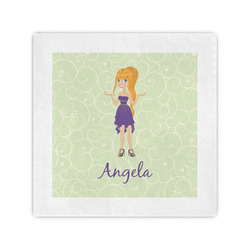 Custom Character (Woman) Cocktail Napkins (Personalized)