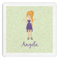 Custom Character (Woman) Paper Dinner Napkins (Personalized)