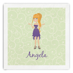 Custom Character (Woman) Paper Dinner Napkins (Personalized)