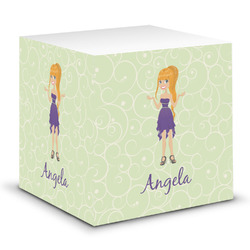 Custom Character (Woman) Sticky Note Cube (Personalized)