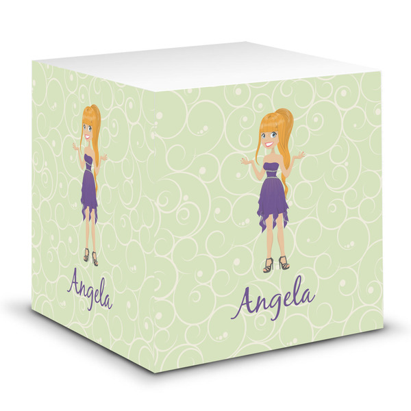Custom Custom Character (Woman) Sticky Note Cube (Personalized)