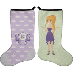Custom Character (Woman) Holiday Stocking - Double-Sided - Neoprene (Personalized)