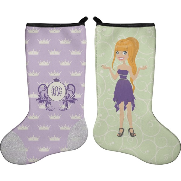 Custom Custom Character (Woman) Holiday Stocking - Double-Sided - Neoprene (Personalized)