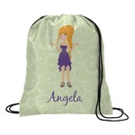 Custom Character (Woman) Drawstring Backpack - Small (Personalized)