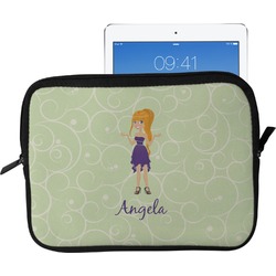 Custom Character (Woman) Tablet Case / Sleeve - Large (Personalized)