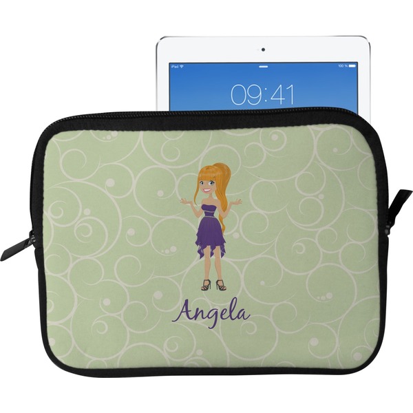Custom Custom Character (Woman) Tablet Case / Sleeve - Large (Personalized)