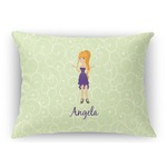 Custom Character (Woman) Rectangular Throw Pillow Case (Personalized)