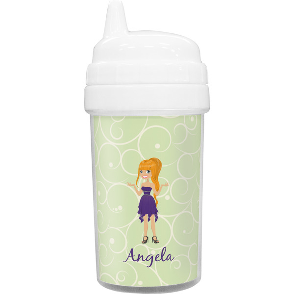 Custom Custom Character (Woman) Toddler Sippy Cup (Personalized)