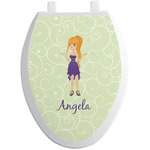 Custom Character (Woman) Toilet Seat Decal - Elongated (Personalized)