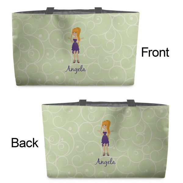 Custom Character (Woman) Tote w/Black Handles - Front & Back Views