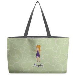 Custom Character (Woman) Beach Totes Bag - w/ Black Handles (Personalized)