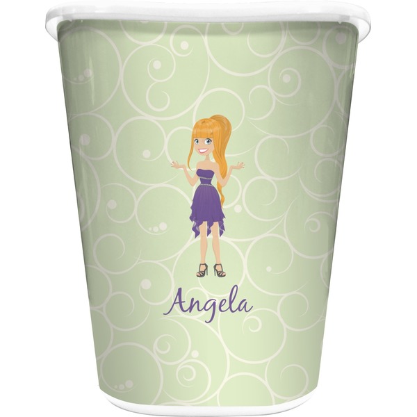 Custom Custom Character (Woman) Waste Basket (Personalized)
