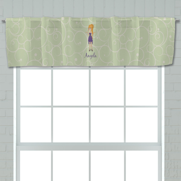 Custom Character (Woman) Valance - Closeup on window