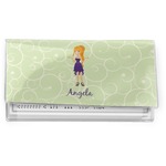 Custom Character (Woman) Vinyl Checkbook Cover (Personalized)