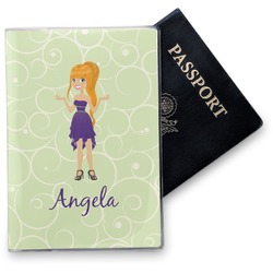 Custom Character (Woman) Vinyl Passport Holder (Personalized)