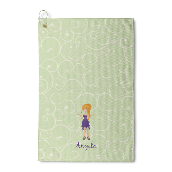 Custom Custom Character (Woman) Waffle Weave Golf Towel (Personalized)