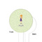 Custom Character (Woman) White Plastic 4" Food Pick - Round - Single Sided - Front & Back