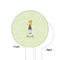 Custom Character (Woman) White Plastic 6" Food Pick - Round - Single Sided - Front & Back