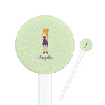 Custom Character (Woman) Round Plastic Stir Sticks (Personalized)