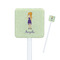 Custom Character (Woman) Square Plastic Stir Sticks (Personalized)