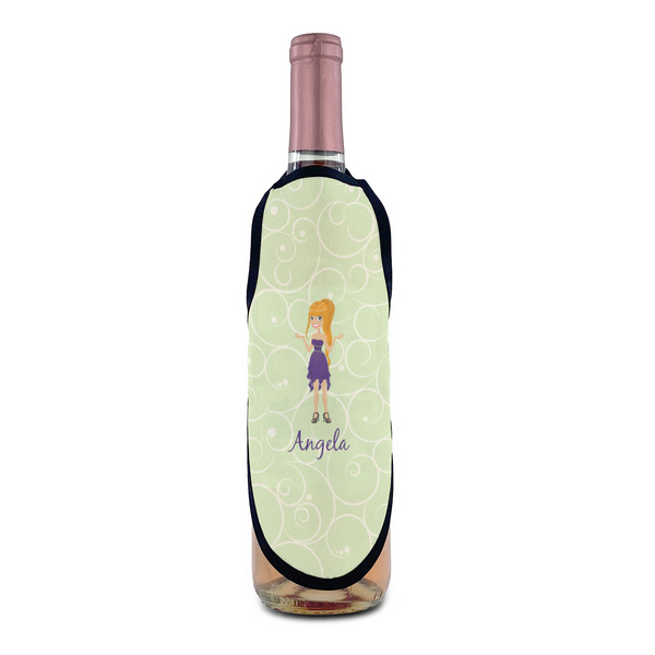 Custom Character (Woman) Wine Bottle Apron - IN CONTEXT