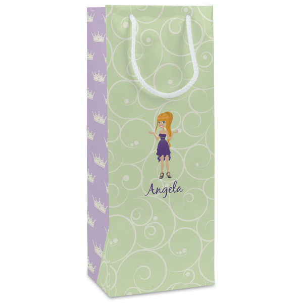 Custom Custom Character (Woman) Wine Gift Bags - Matte (Personalized)