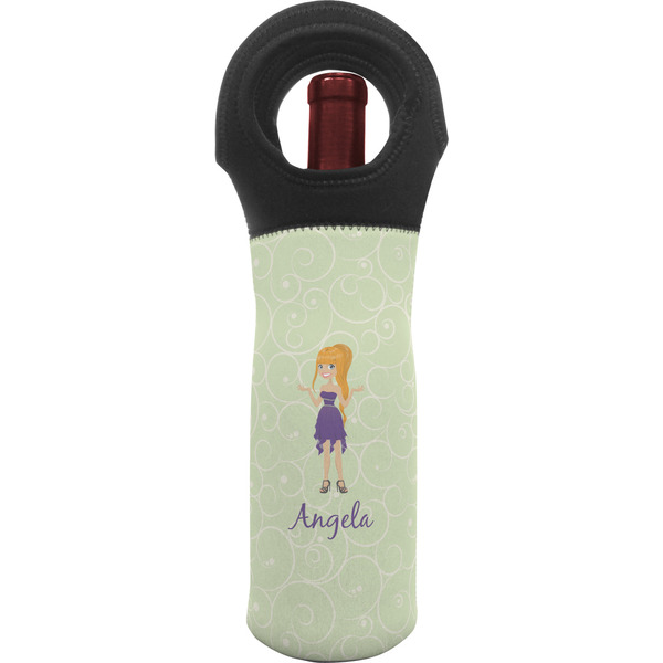 Custom Custom Character (Woman) Wine Tote Bag (Personalized)