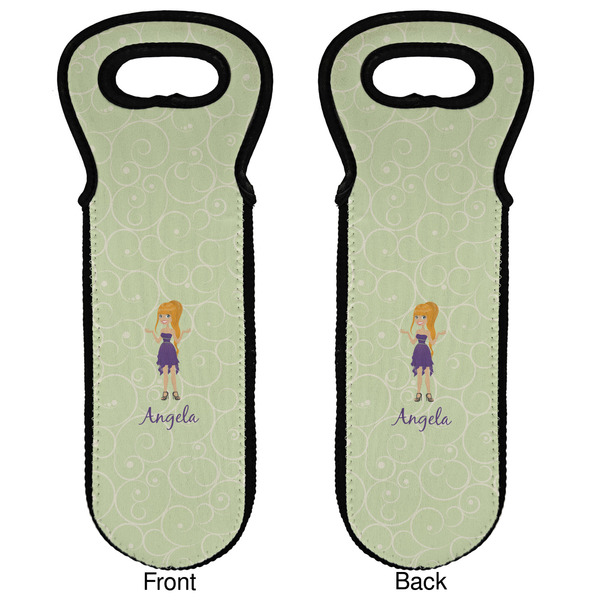 Custom Character (Woman) Wine Tote Front & Back