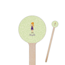 Custom Character (Woman) Round Wooden Stir Sticks (Personalized)