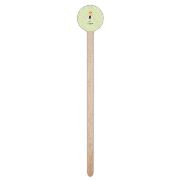 Custom Character (Woman) Wooden 7.5" Stir Stick - Round - Single Stick