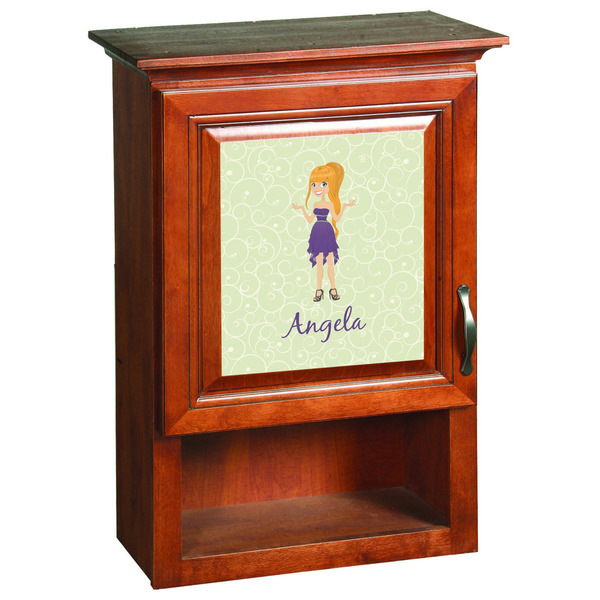 Custom Character (Woman) Wooden Cabinet Decal (Medium)