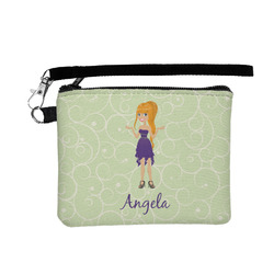 Custom Character (Woman) Wristlet ID Case w/ Name or Text