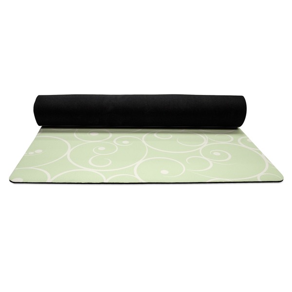 Custom Character (Woman) Yoga Mat Rolled up Black Rubber Backing