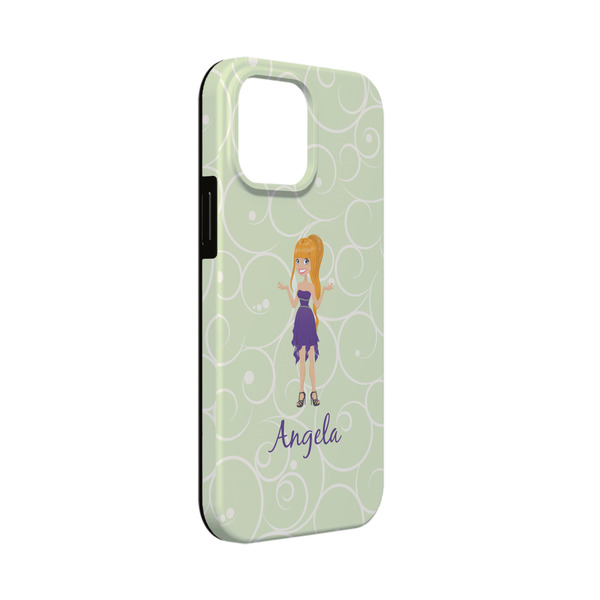 Custom Custom Character (Woman) iPhone Case - Rubber Lined - iPhone 13 Mini (Personalized)