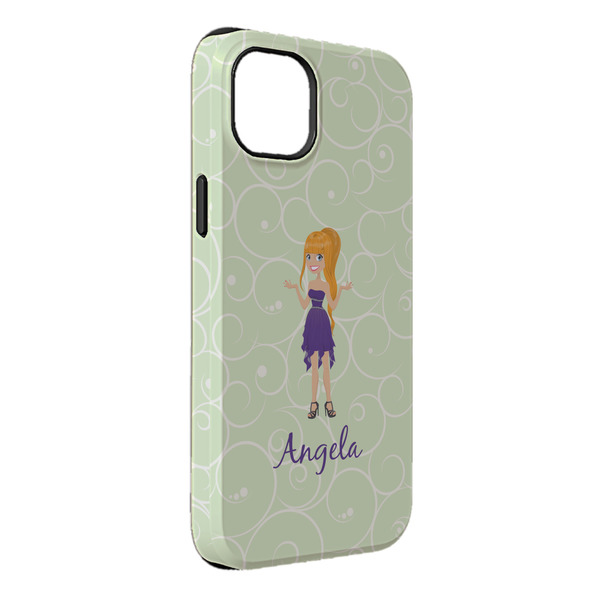 Custom Custom Character (Woman) iPhone Case - Rubber Lined - iPhone 14 Plus (Personalized)