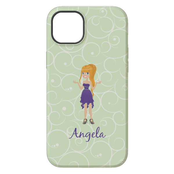 Custom Character (Woman) iPhone 14 Plus Tough Case - Back