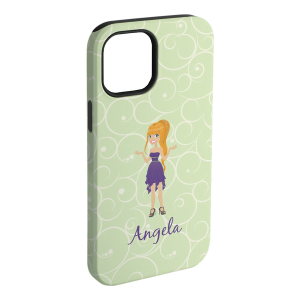 Custom Custom Character (Woman) iPhone Case - Rubber Lined (Personalized)