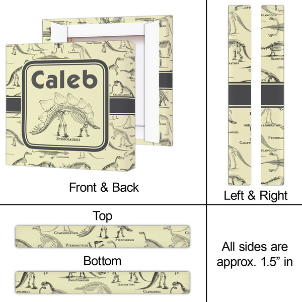 Dinosaur Skeletons 12x12 - Canvas Print - Approval