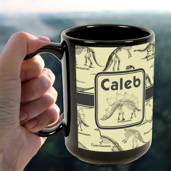 Dinosaur Skeletons 15oz. Black Mug - LIFESTYLE